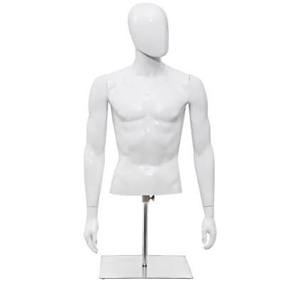 123cm Men Mannequin Torso Upper Body Manikin Realistic Male Shop Window Display • £69.95