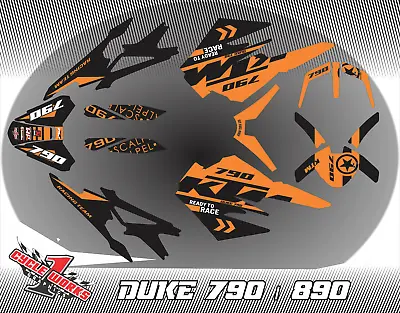 FULL Custom GRAPHICS KIT FOR KTM DUKE 790 890 2017 2018 2019 2020 2021 RC790 • $144.99