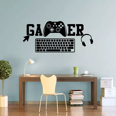 £6.34 • Buy Gaming Wall Sticker Gamer Keyboard Vinyl Decals Gaming Kids Zone Gamers XB GK3