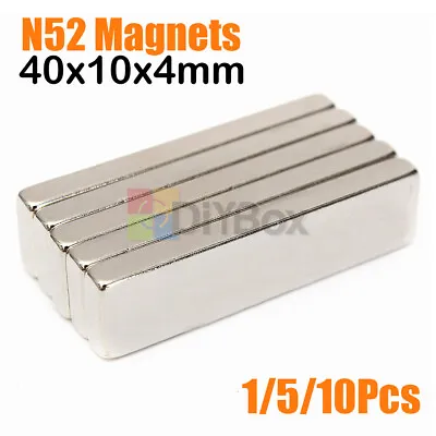 £11.53 • Buy Lots 40x10x4mm Big Strong Block Bar Fridge Magnets Rare Earth Neodymium N52