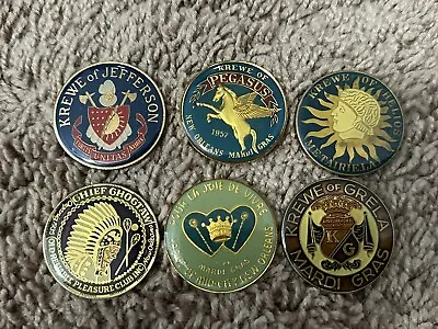 Lot Of 6 Multi Colored Doubloons- Mardi Gras Krewe Favor • $19.99