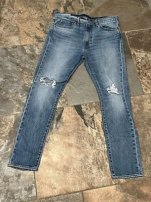 Levi’s Premium BIG E Light Wash Lot 510 34x32 Mens Distressed Skinny Fit Jeans • $18.99