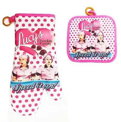 I Love Lucy New Oven Mitt & Potholder Set Gift Kitchen Chocolate Factory TV Show • $19.48