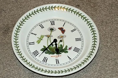 £10 • Buy Portmeirion Botanic Garden Porcelain Bellis Daisy Wall Clock Battery Run 10ins