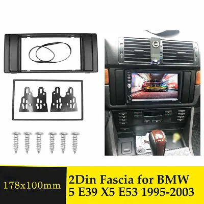 2 Din Car Radio Fascia Panel Dash Trim For BMW 5 Series E39 X5 E53 1995-2003 • $22.99