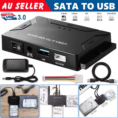 $30.25 • Buy SATA To USB 3.0 2.5 /3.5 IDE Hard Drive Disk External Converter Connector Laptop