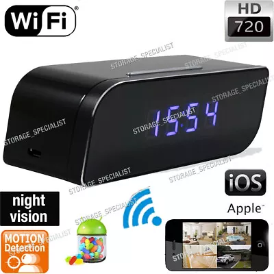 Wireless WIFI Alarm Clock Camera Night Vision LIVE VIEW Mobile App • $149