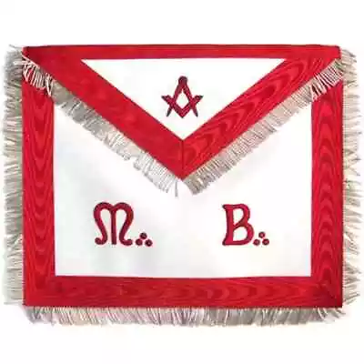 Master Mason Scottish Rite Masonic Apron - White & Red Moire Best Quality • $55