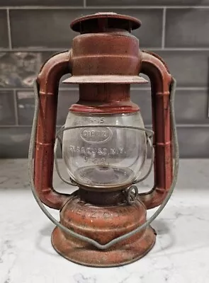 Vintage Dietz Comet Battery Operated Red Lantern Farmhouse Decor Clear Globe • $19.99