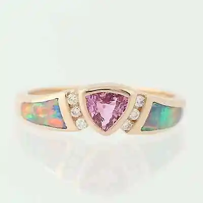 New Kabana Pink Sapphire Opal Diamond Ring • $2000