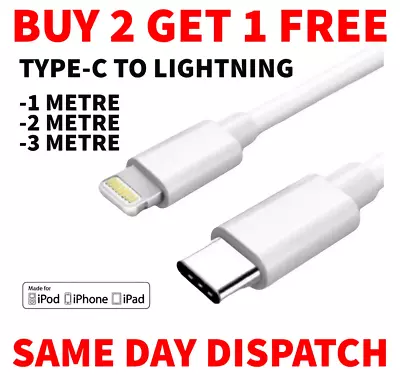 £2.99 • Buy PD USB Type C To IPhone Fast Charger Cable For Apple IPhone 15 14 13 12 11 X Pro