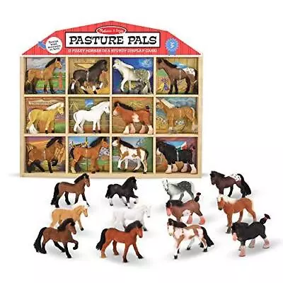 Melissa & Doug Pasture Pals - 12 Collectible Horses With Wooden Barn-Shaped • $25.99