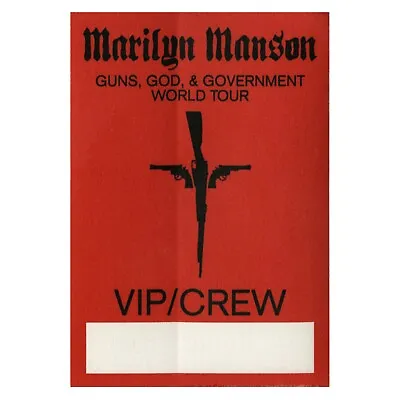 Marilyn Manson 2001 Holy Wood Concert Tour Backstage Pass • $8.92