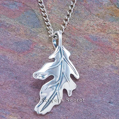 $29.99 • Buy 925 Sterling Silver OAK LEAF Acorn Tree Charm Pendant Chain Necklace Lg Sz