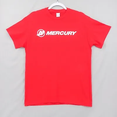 Mercury Marine Size Medium Red Graphic Logo Short Sleeve Crewneck Casual TShirt • $12.99