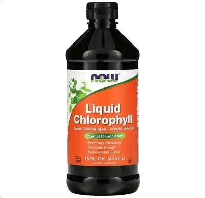 NOW Foods Liquid Chlorophyll 473 Ml. - Natural Mint Flavour • £20