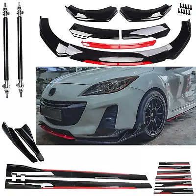 Front Rear Bumper Spoiler Body Kit Splitter Side Skirt For Mazda 2 3 6 Glossy • $99.99