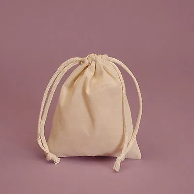 Muslin Bags Drawstring Unbleached Natural Cotton Pouches Gift Bags Wedding Favor • $13.95