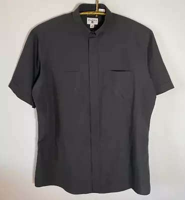 FRIAR TUCK Mens 15.5 Collar SHIRT Black CLERGY Button Up Priest Pastor SMALL • $10