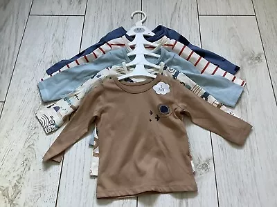 Variety Pack Of 5 George 6-9 Months Long Sleeve T-shirts BNWT • £10.44