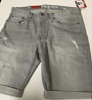 🔰  Mossimo Supply Co Men's Slim Shorts Total Flex SIZE 34 Gray 👉READ 👇 • $17.99