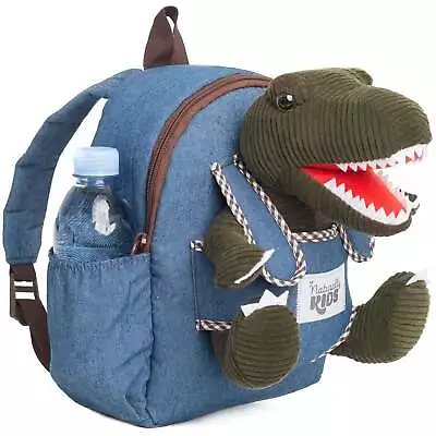 Green T-Rex Plush Dinosaur Toy Backpack Small Naturally KIDS Toddler 3-5 Years • $29.98