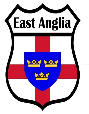 2 X East Anglia County Flag Self Adhesive Backed Stickers Car Bumper • £2.89
