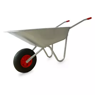 65L Wheelbarrow Heavy Duty Galvanised Home Garden Metal Cart With Pneumatic Tyre • £28.85