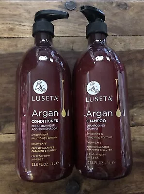 2-PK 33.8oz/1 Liter LUSETA ARGAN OIL Smoothing Nourishing SHAMPOO & CONDITIONER • $36.99