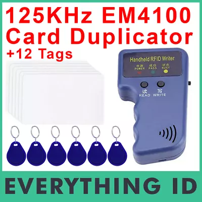 125KHz HANDHELD RFID ID CARD FOB COPIER READER WRITER DUPLICATOR EM4100 TK4100 • $39.95