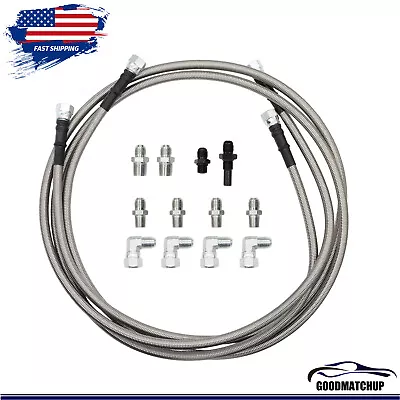 TH400 70” Length SS Braided Transmission Cooler Lines Kit For GM 4L60E 4L80E 6AN • $42.09