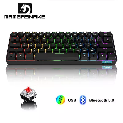 $18.99 • Buy Mechanical Wireless Bluetooth RGB Backlit USB C Gaming Keyboard Red Switch