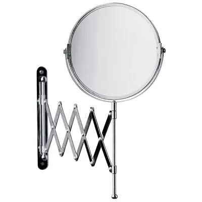 Dual Sided Wall Mounted Bathroom Mirror Extendable Adjustable Magnified 2-Side • £17.25