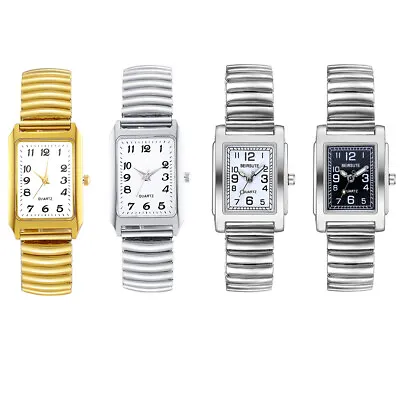 Men Women's Stainless Steel Elastic Adjustable Band Dress Quartz Wrist Watches • $33.24