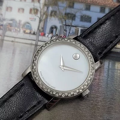 Ladies Movado Wristwatch 84.E4.1836.1S Diamond Bezel  Excellent Condition Chic • $295