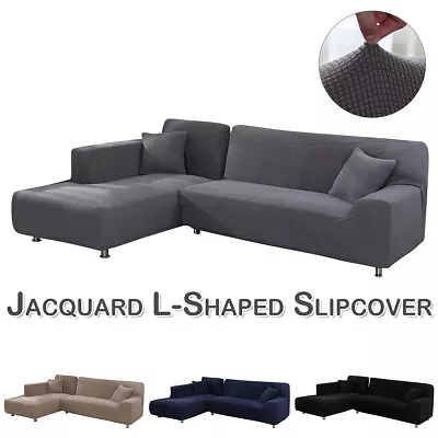 Stretch Sectional Couch Covers L-Shaped Sofa Slipcovers Corner Sofa Protector • $46.52