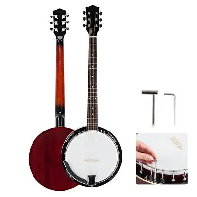 6 String Banjo Full Size 22 Frets For Student Exquisite Sapelli Notopleura • $89.99