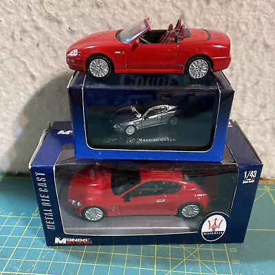 Mondo Motors Maserati 3 Diecast Model 1:43 Grantourismo Gransport V8 1:87 Coupe • $14.92