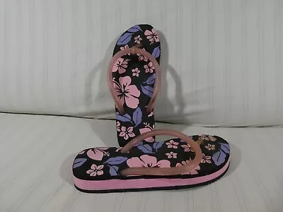 Vintage Y2K Chunky Sandals 9? Floral Flip Flop Thong Tropical Light Up Strap﻿ J1 • $18.99