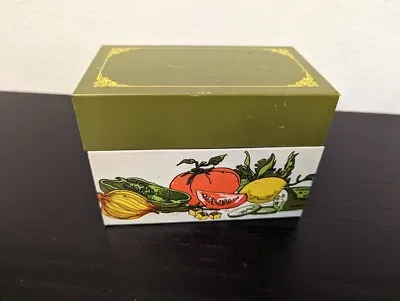 Vintage Tin Recipe Box OHIO ART Vegetables Green • $14