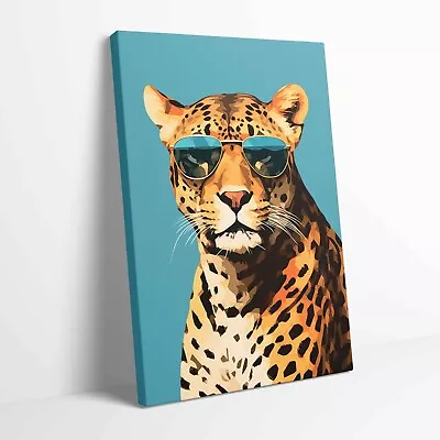 Leopard With Sunglass Pop Art Stretched Canvas Or Unframed Poster More Sizes • £12.99