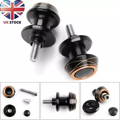 Pair 8mm Moto CNC Swingarm Swing Arm Spools Spool Sliders For Suzuki Honda Or T9 • £15.58