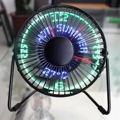 $34.27 • Buy 360 Temperature Display Mini Fan Real Time USB LED Clock Cooling Fans