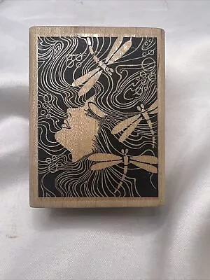 Rubber Stamp Lady With  Dragon Flies Dragon Fly Women Long Hair 2 1/2 X 1 3/4  • $9.35