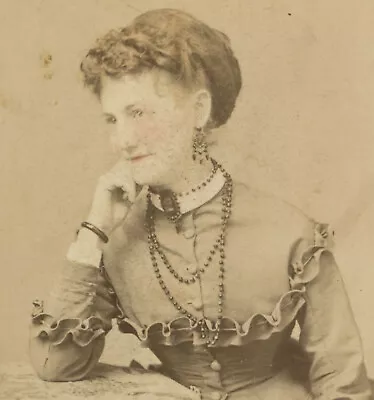 $109.99 • Buy Cdv Lady Ided Mrs John Faris From Richmond, Va, Jewelry + Hat