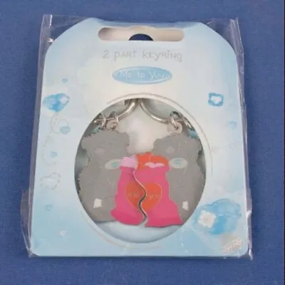 £9.99 • Buy Me To You Tatty Teddy 2 Part Keyring - Holding Sack Of Love Hearts