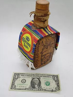 Vintage Any Y Arturos Cocktail Mexican Tiki Liquor Bottle - Wrapped In Leather • $59