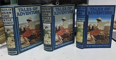 Tales Of Adventure  Ballantyne R M Three Book Set: Land/ Sea Sky/ West 1920s • £20