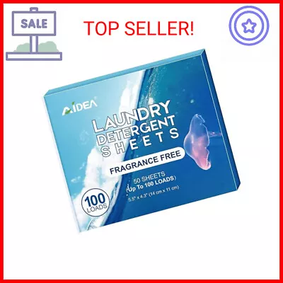 AIDEA Laundry Detergent Sheets Unscented-(100 Loads) 50 Sheets Eco-Friendly La • $7