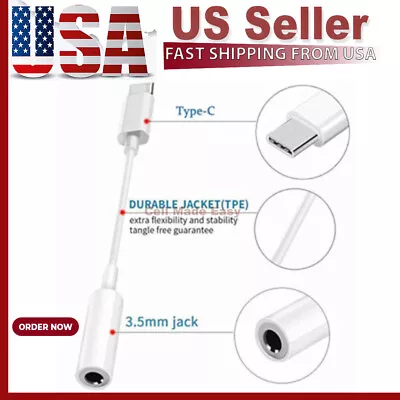 $1.44 • Buy Universal USB C To 3.5mm AUX Headphone Adapter Type C Cable For Android White 